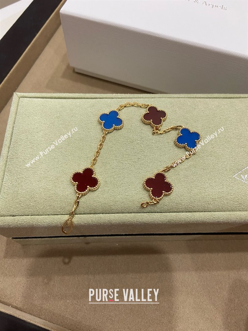 Van Cleef Arpels Alhambra Bracelet 5 Motifs Red/Blue 2025 (YF-25070120)