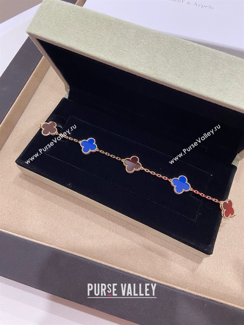 Van Cleef Arpels Alhambra Bracelet 5 Motifs Red/Blue 2025 (YF-25070120)