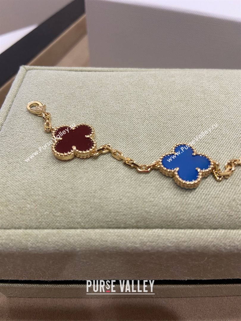 Van Cleef Arpels Alhambra Bracelet 5 Motifs Red/Blue 2025 (YF-25070120)