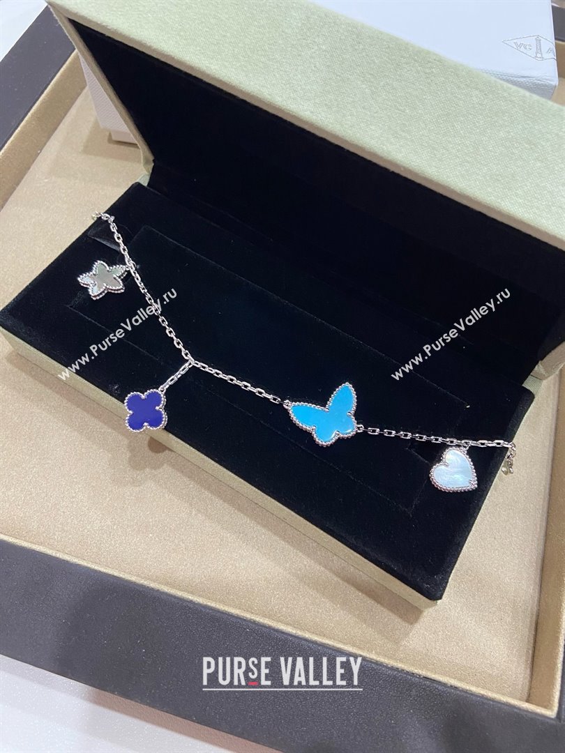 Van Cleef Arpels Lucky Bracelet 4 motifs Light Blue 2025 (YF-25070121)