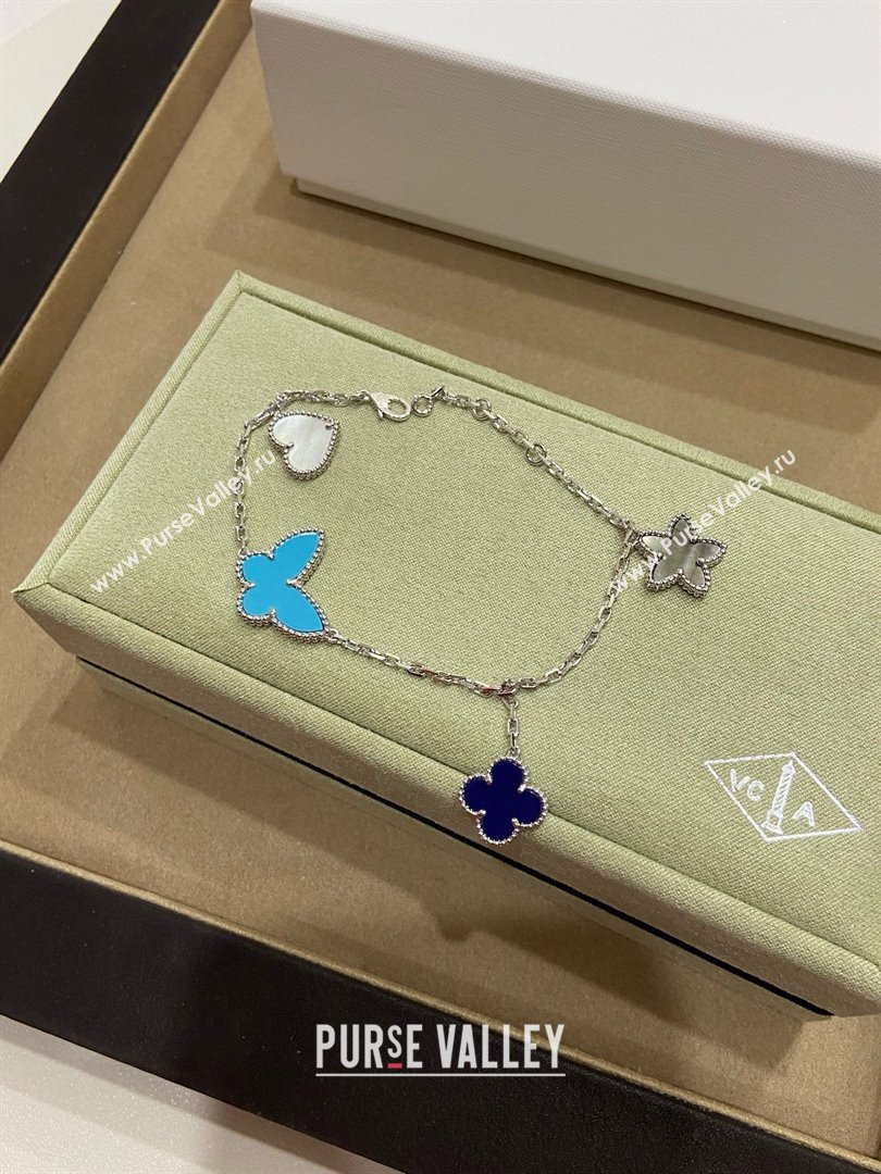 Van Cleef Arpels Lucky Bracelet 4 motifs Light Blue 2025 (YF-25070121)