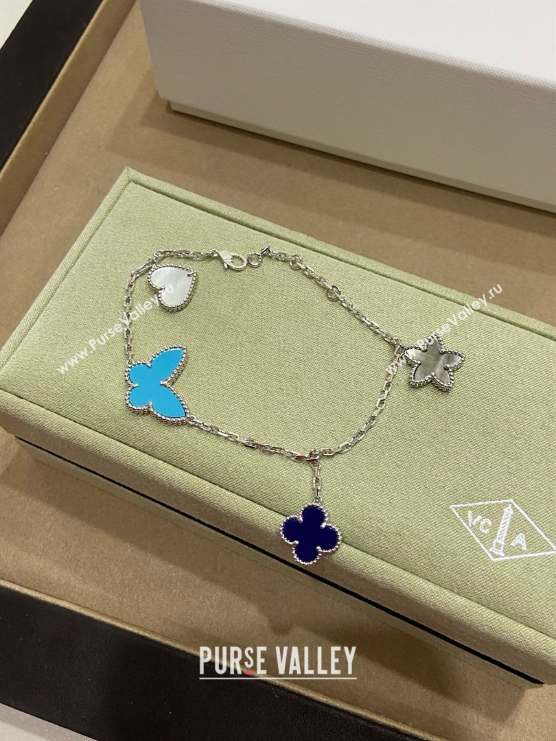 Van Cleef Arpels Lucky Bracelet 4 motifs Light Blue 2025 (YF-25070121)