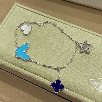 Van Cleef Arpels Lucky Bracelet 4 motifs Light Blue 2025 (YF-25070121)