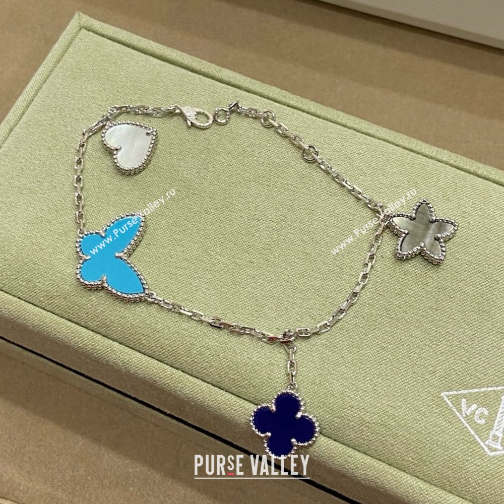 Van Cleef Arpels Lucky Bracelet 4 motifs Light Blue 2025 (YF-25070121)