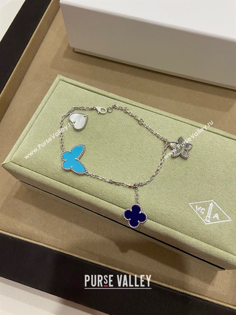 Van Cleef Arpels Lucky Bracelet 4 motifs Light Blue 2025 (YF-25070121)