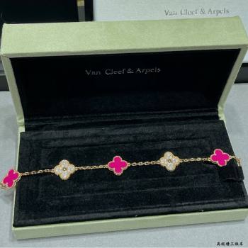 Van Cleef Arpels Alhambra Bracelet 5 Motifs Pink/Crystals 2025 (YF-25070204)