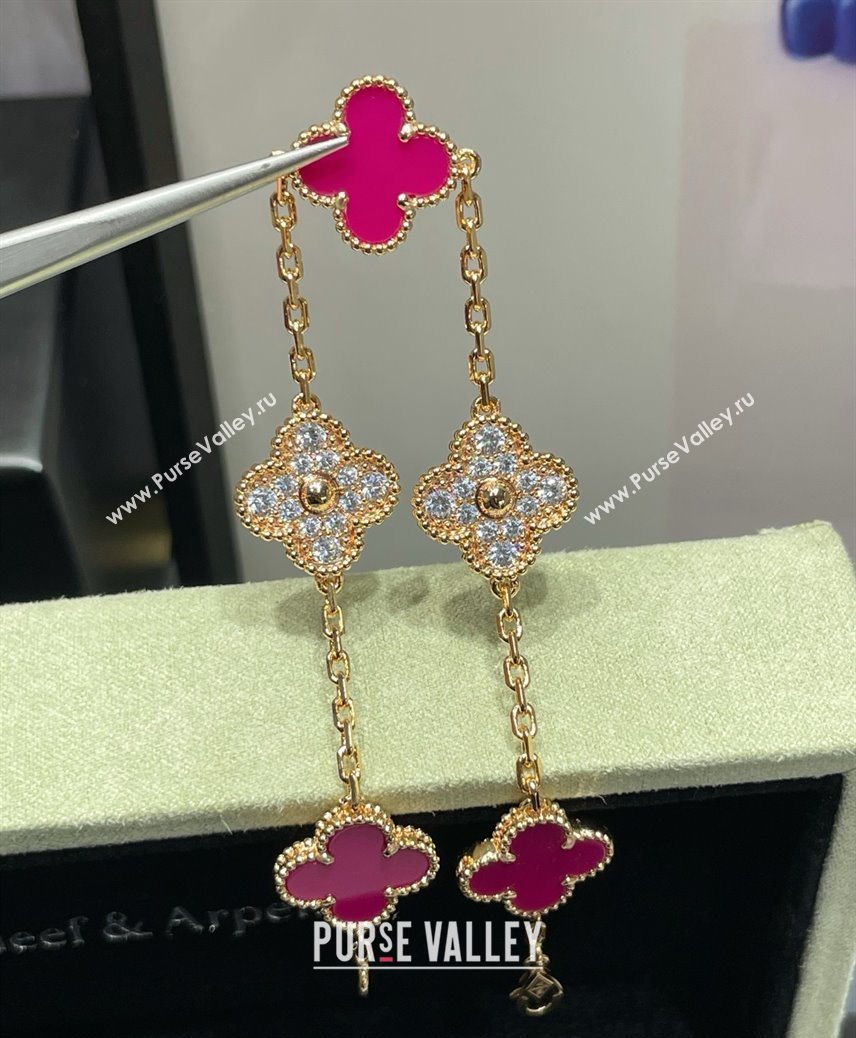 Van Cleef Arpels Alhambra Bracelet 5 Motifs Pink/Crystals 2025 (YF-25070204)