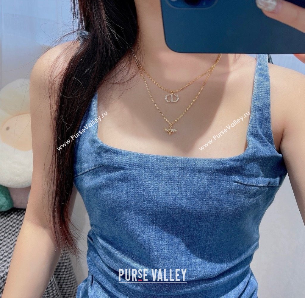 Dior Petit CD Bee Necklace D070302 Gold 2025 (YF-25070302)