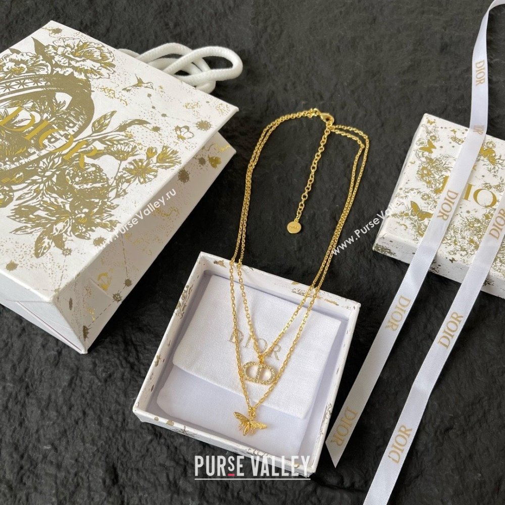 Dior Petit CD Bee Necklace D070302 Gold 2025 (YF-25070302)