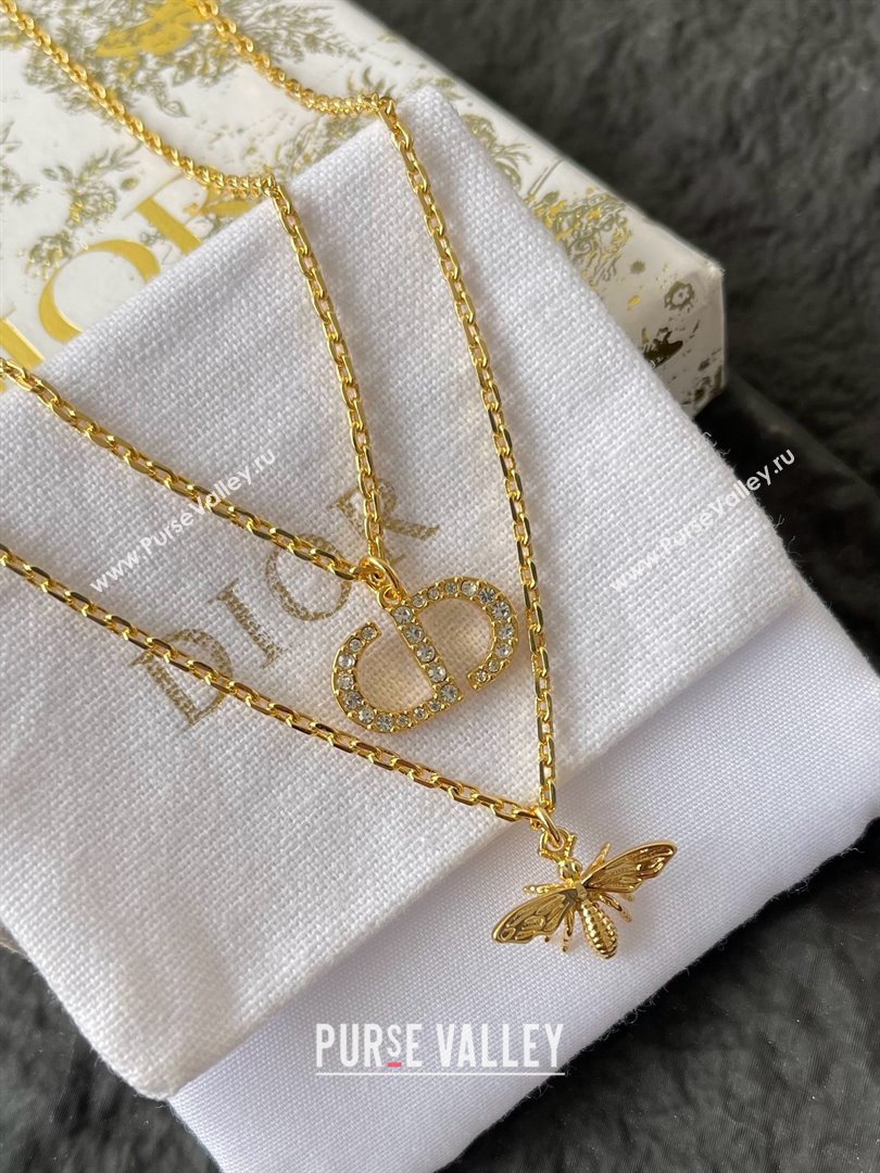 Dior Petit CD Bee Necklace D070302 Gold 2025 (YF-25070302)