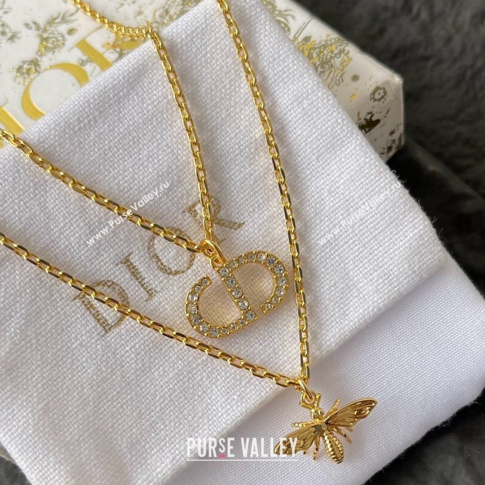 Dior Petit CD Bee Necklace D070302 Gold 2025 (YF-25070302)