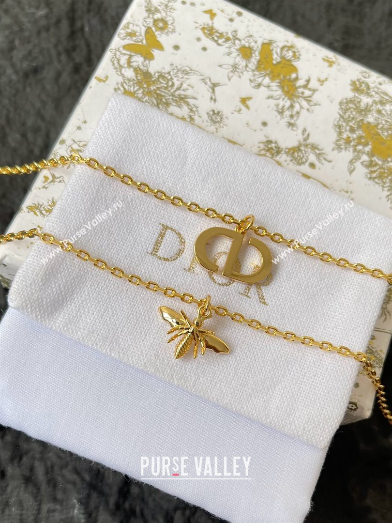 Dior Petit CD Bee Necklace D070302 Gold 2025 (YF-25070302)