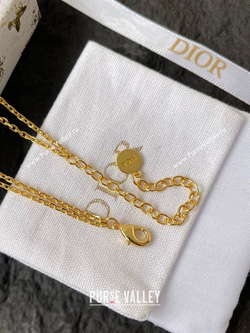 Dior Petit CD Bee Necklace D070302 Gold 2025 (YF-25070302)