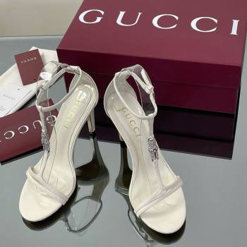 Gucci Patent Leather Sandal with Bamboo 9.5cm Heel White 2025 (MD-25070405)