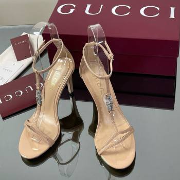Gucci Patent Leather Sandal with Bamboo 9.5cm Heel Beige 2025 (MD-25070406)