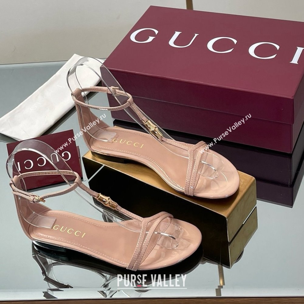 Gucci Patent Leather Thong Sandal with Bamboo Beige 2025 (MD-25070410)