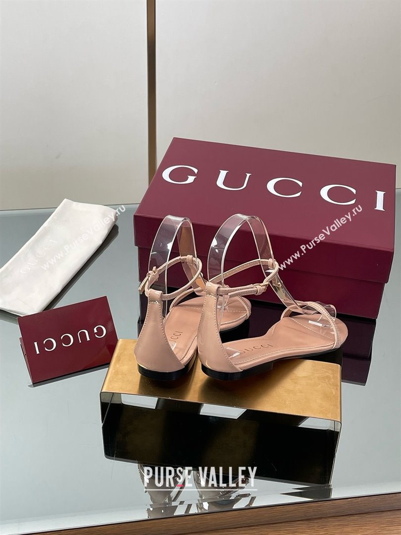 Gucci Patent Leather Thong Sandal with Bamboo Beige 2025 (MD-25070410)