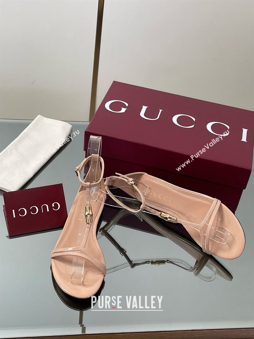 Gucci Patent Leather Thong Sandal with Bamboo Beige 2025 (MD-25070410)