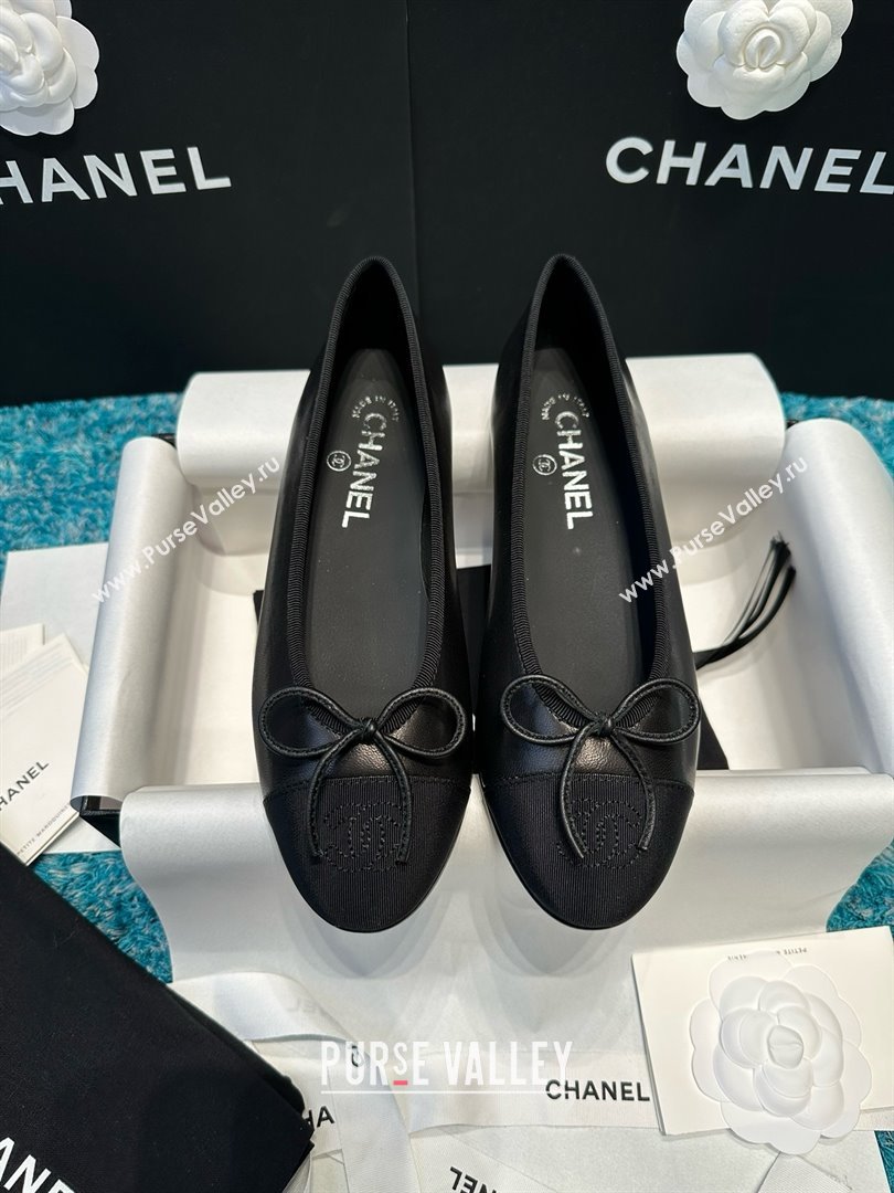 Chanel Grosgrain Lambskin Ballet Flats CHB070715 Black 2025 (MD-25070815)