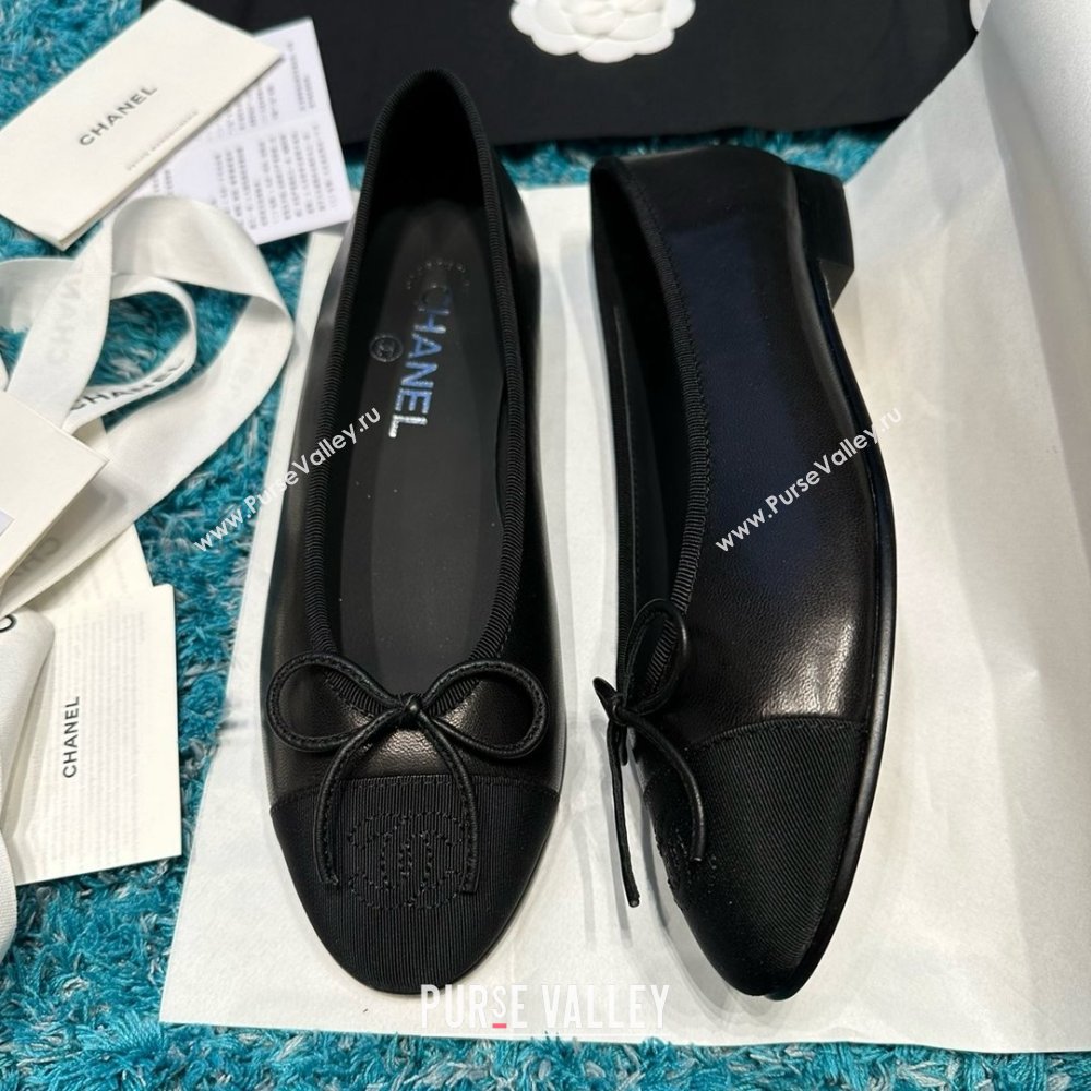Chanel Grosgrain Lambskin Ballet Flats CHB070715 Black 2025 (MD-25070815)