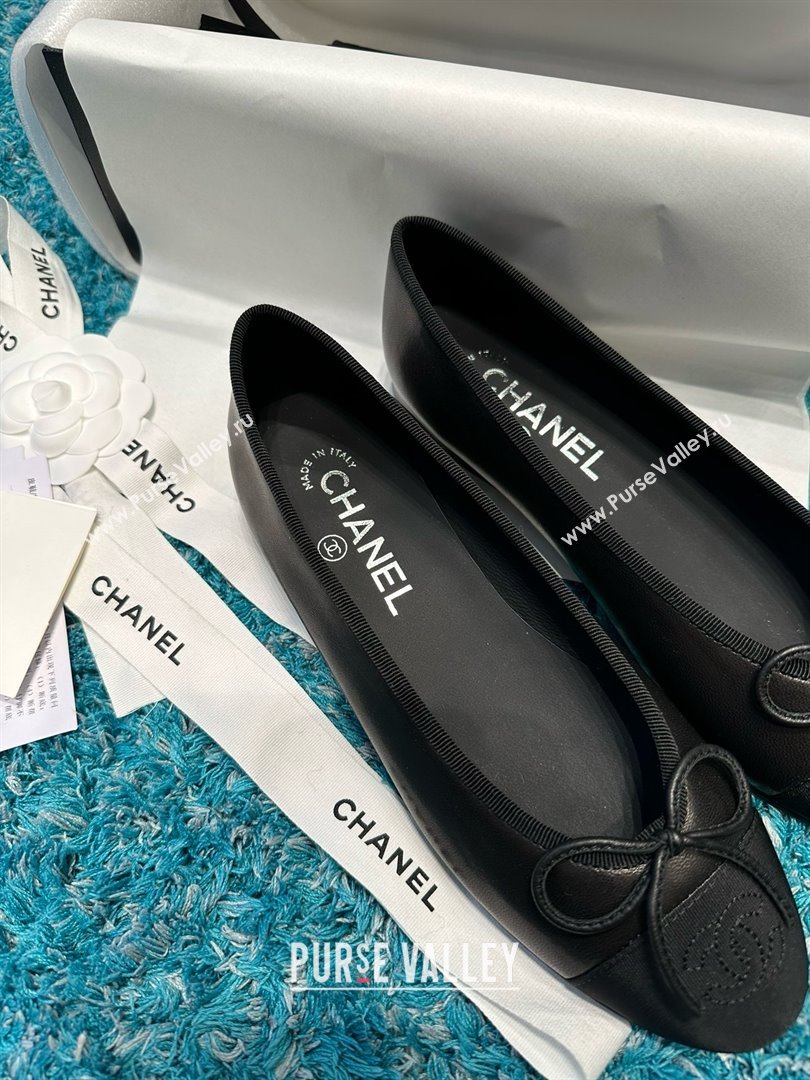 Chanel Grosgrain Lambskin Ballet Flats CHB070715 Black 2025 (MD-25070815)