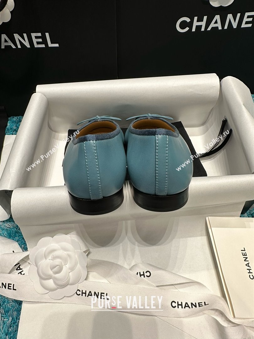 Chanel Lambskin Ballet Flats CHB070716 Blue/Black 2025 (MD-25070816)