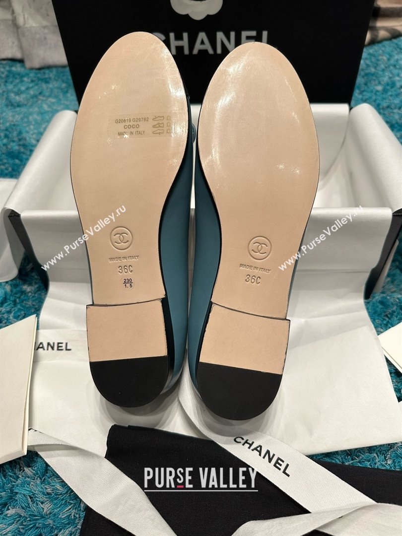 Chanel Lambskin Ballet Flats CHB070716 Blue/Black 2025 (MD-25070816)