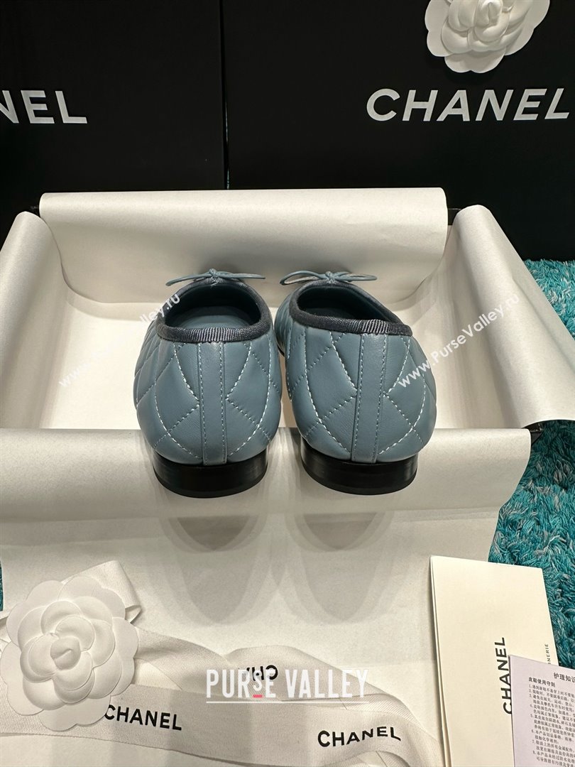 Chanel Quilted Lambskin Ballet Flats CHB070720 Blue/Black 2025 (MD-25070820)