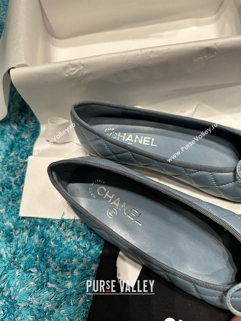 Chanel Quilted Lambskin Ballet Flats CHB070720 Blue/Black 2025 (MD-25070820)