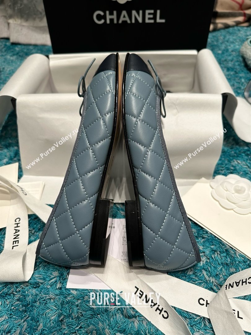 Chanel Quilted Lambskin Ballet Flats CHB070720 Blue/Black 2025 (MD-25070820)