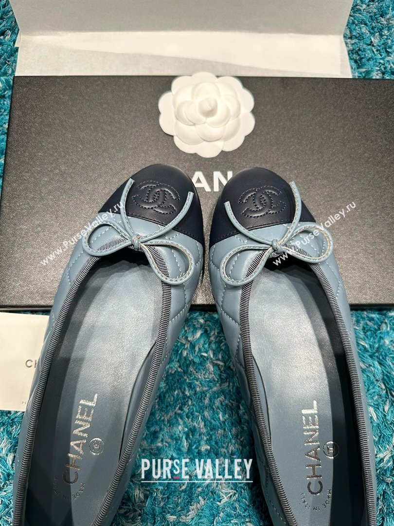 Chanel Quilted Lambskin Ballet Flats CHB070720 Blue/Black 2025 (MD-25070820)
