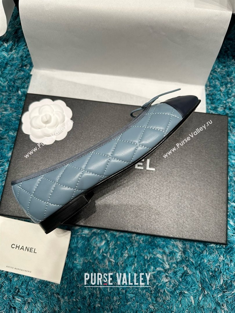 Chanel Quilted Lambskin Ballet Flats CHB070720 Blue/Black 2025 (MD-25070820)