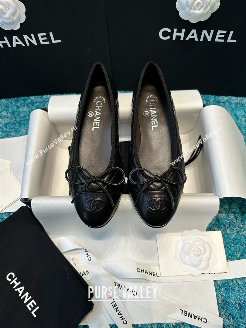 Chanel Quilted Lambskin Ballet Flats CHB070721 Black 2025 (MD-25070821)