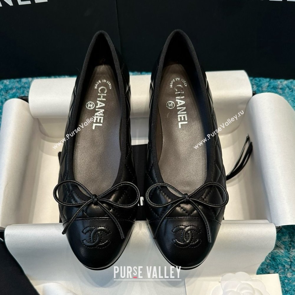Chanel Quilted Lambskin Ballet Flats CHB070721 Black 2025 (MD-25070821)