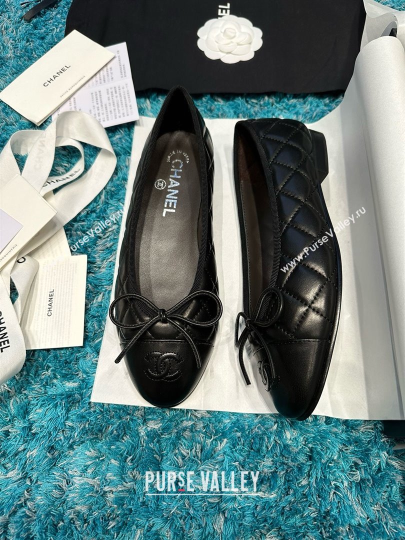 Chanel Quilted Lambskin Ballet Flats CHB070721 Black 2025 (MD-25070821)