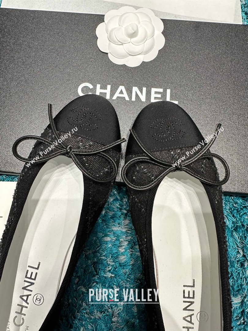 Chanel Denim Grosgrain Ballet Flats CHB070726 Black 2025 (MD-25070826)