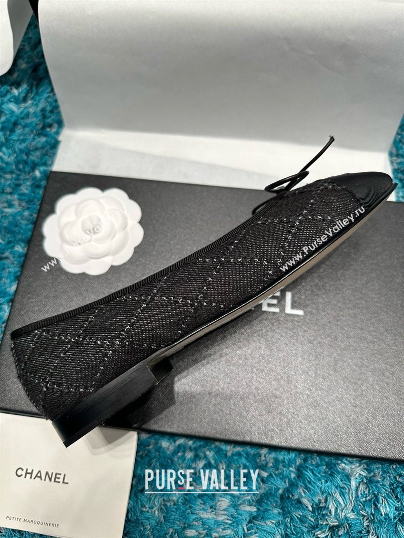 Chanel Denim Grosgrain Ballet Flats CHB070726 Black 2025 (MD-25070826)