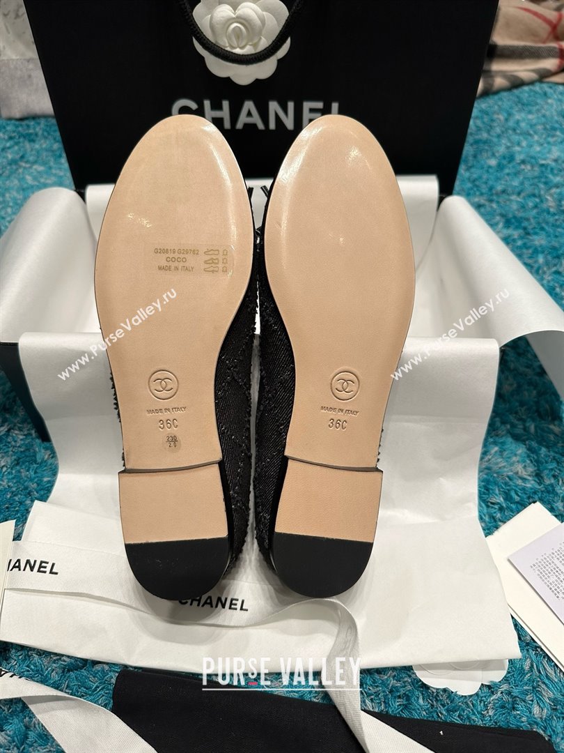 Chanel Denim Grosgrain Ballet Flats CHB070726 Black 2025 (MD-25070826)