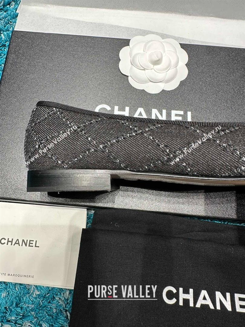 Chanel Denim Grosgrain Ballet Flats CHB070726 Black 2025 (MD-25070826)