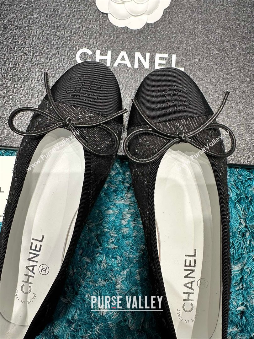 Chanel Denim Grosgrain Ballet Flats CHB070726 Black 2025 (MD-25070826)