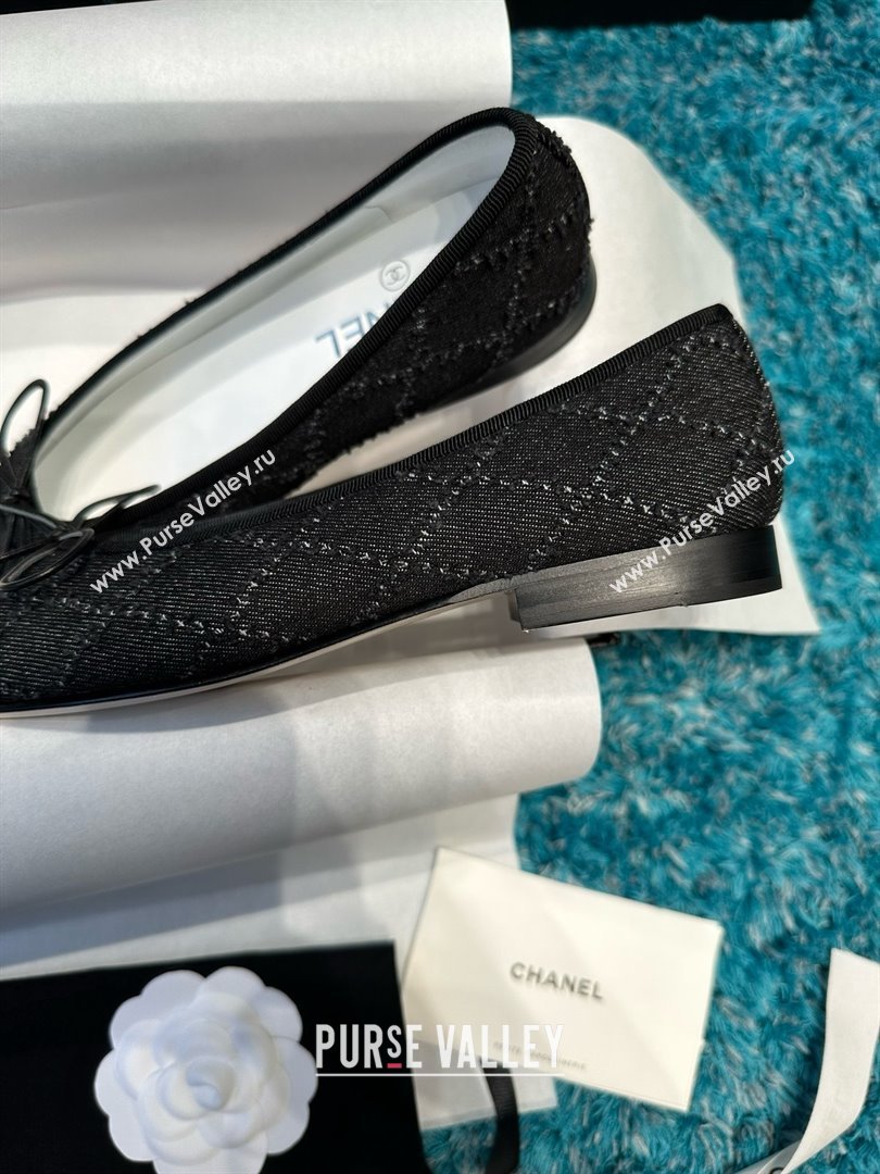 Chanel Denim Grosgrain Ballet Flats CHB070726 Black 2025 (MD-25070826)