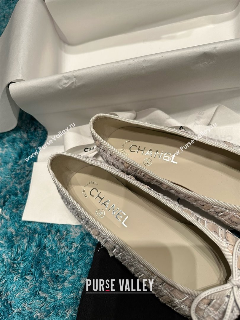 Chanel Tweed Lambskin Ballet Flats CHB070728 Beige/Black 2025 (MD-25070728)