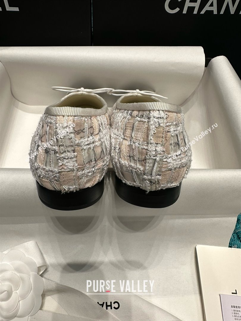 Chanel Tweed Lambskin Ballet Flats CHB070728 Beige/Black 2025 (MD-25070728)