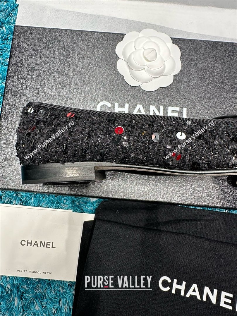 Chanel Tweed Squins Ballet Flats CHB070729 Black/Gold 2025 (MD-25070829)