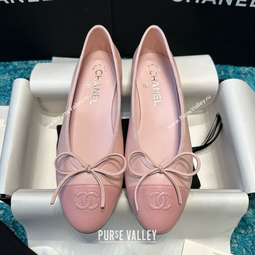 Chanel Lambskin Ballet Flats CHB070730 Pink 2025 (MD-25070730)
