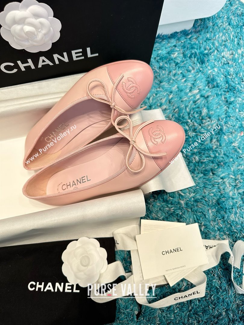 Chanel Lambskin Ballet Flats CHB070730 Pink 2025 (MD-25070730)