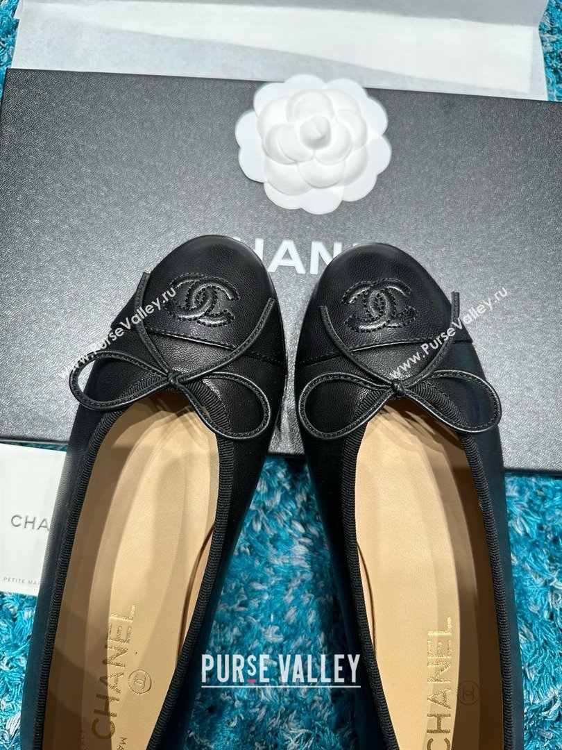Chanel Lambskin Ballet Flats CHB070731 Black 2025 (MD-25070731)
