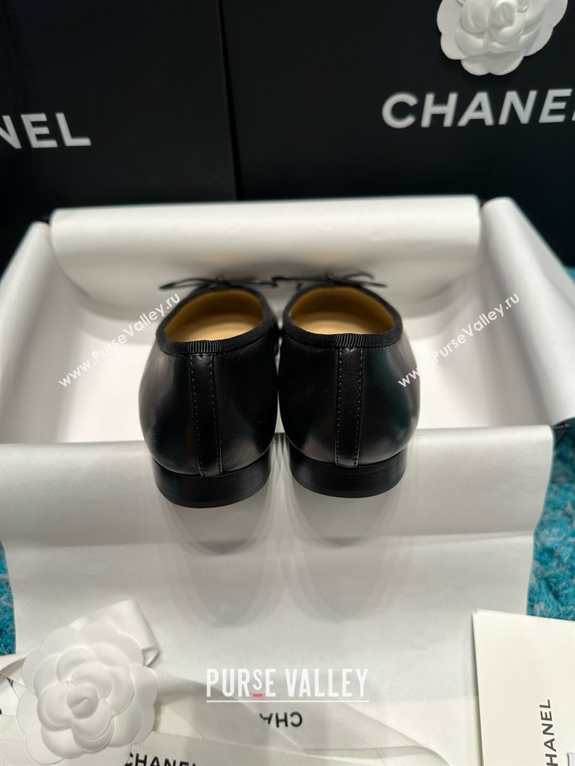 Chanel Lambskin Ballet Flats CHB070731 Black 2025 (MD-25070731)