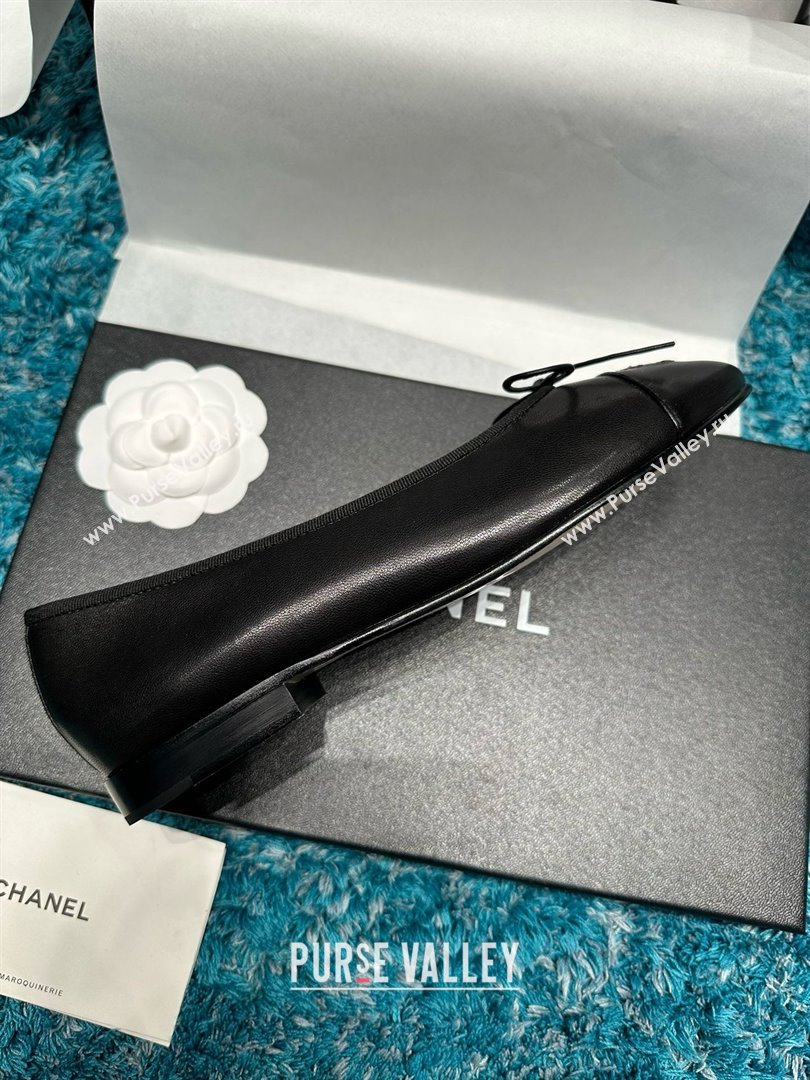 Chanel Lambskin Ballet Flats CHB070731 Black 2025 (MD-25070731)