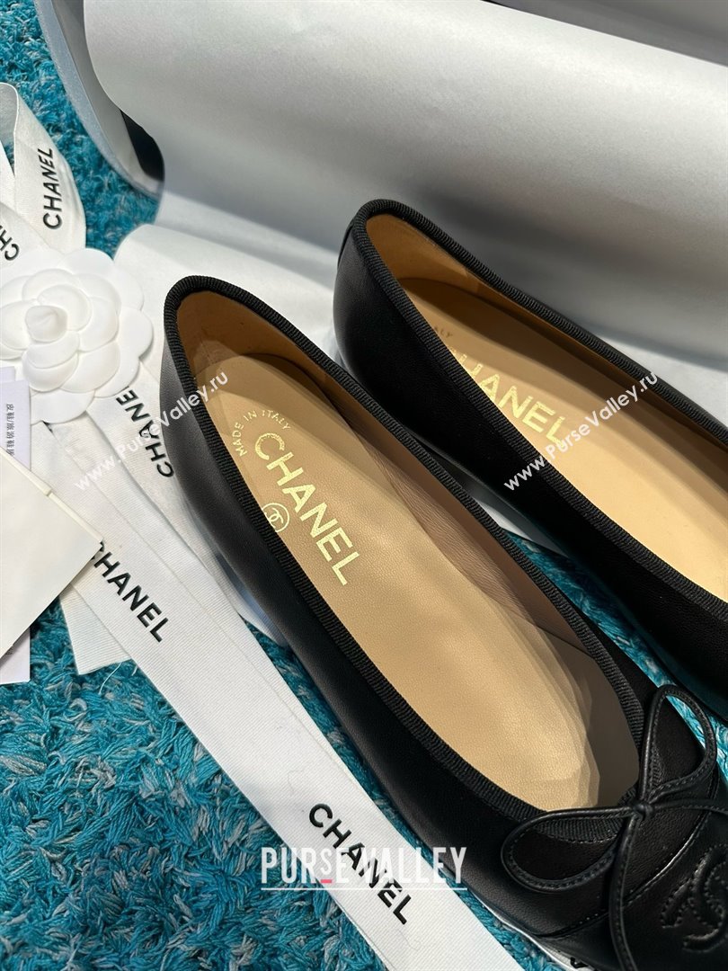 Chanel Lambskin Ballet Flats CHB070731 Black 2025 (MD-25070731)